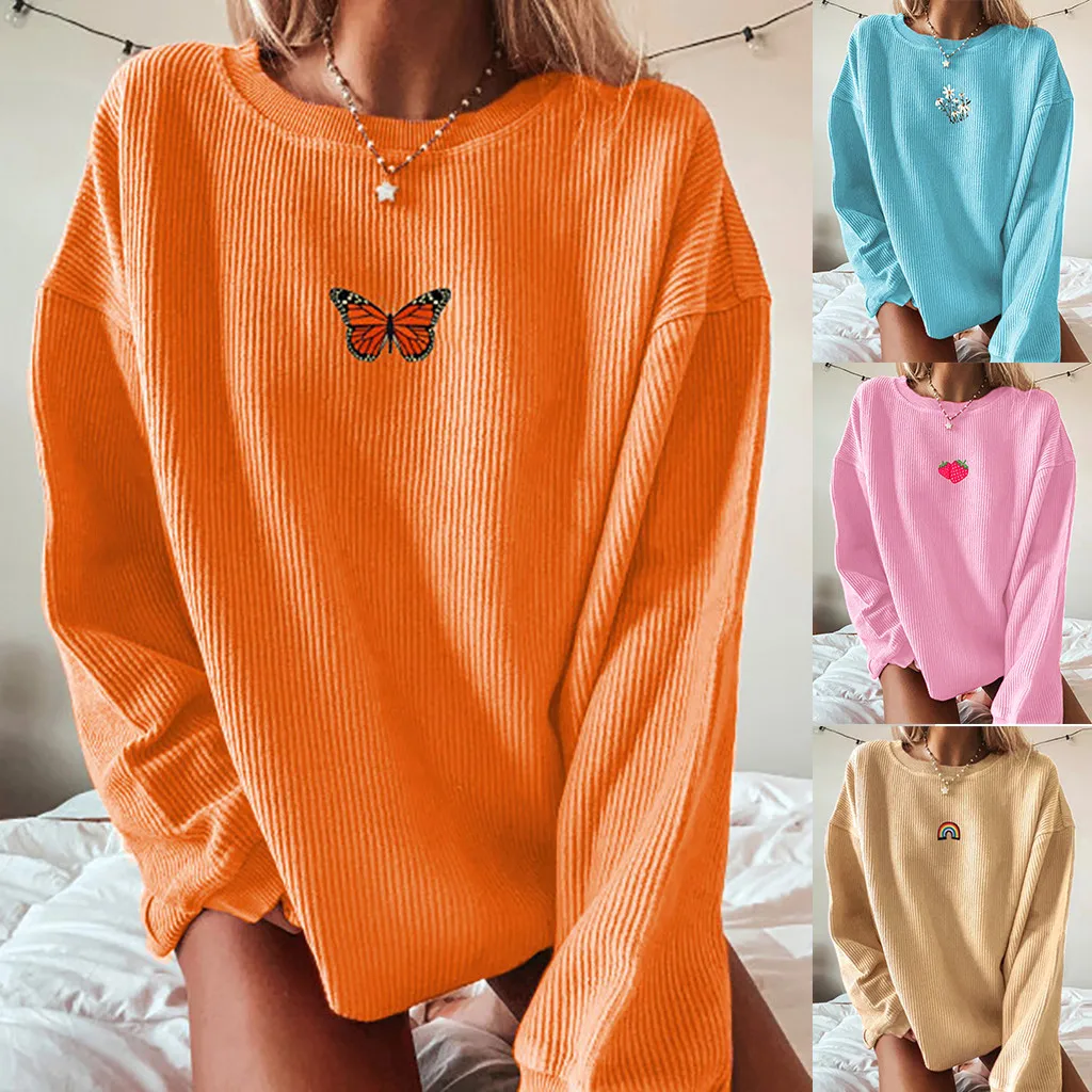Fashion Hoodie Hooded Sweatshirt Women Sweetshirts Applique Print Long Sleeve O-neck Casual Casual Pullover Tops Blouse Худи Y2k