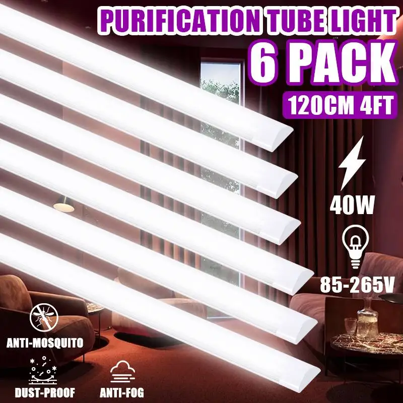 

6Pcs T10 Led Tube Light 220V 4FT Batten Led Lights For Kitchen Wall Lamp Under Cabinet Bar Lighting Home Shop Lamp Study