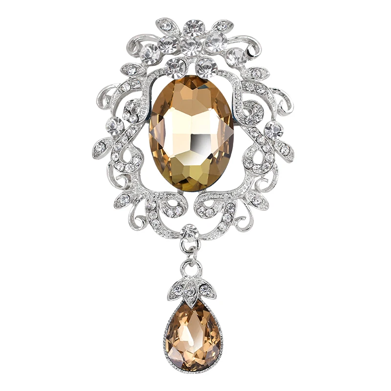 

Flyunhan Popular rhinestone brooches European and American fashion colored rhinestone alloy brooches Clothing accessories