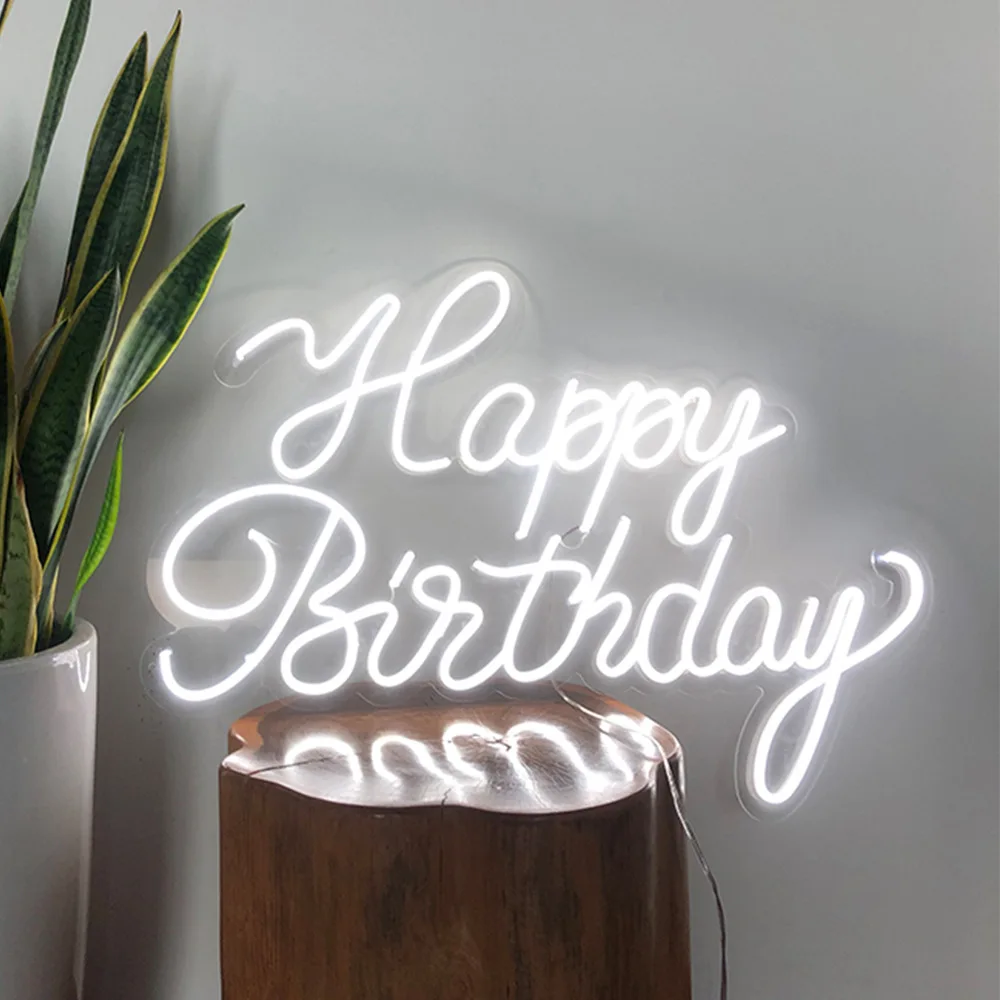 Пользовательские СВЕТОДИОДНАЯ вывеска с днем рождения 3D Led Flex прозрачного