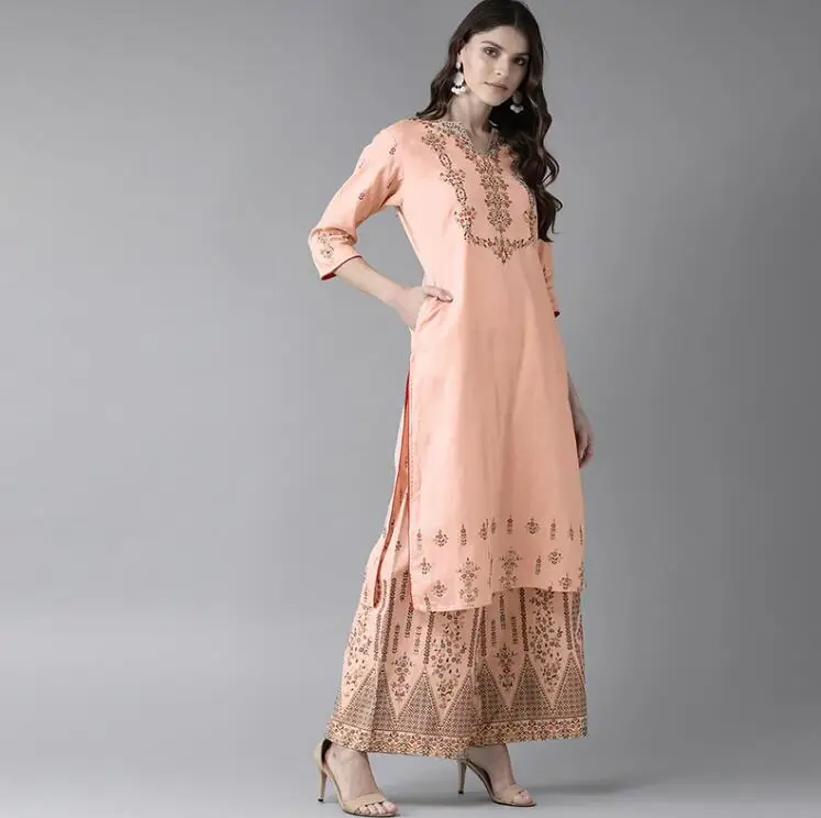 2020 новые индийские Модные топы для женщин в этническом стиле наборы с принтом из