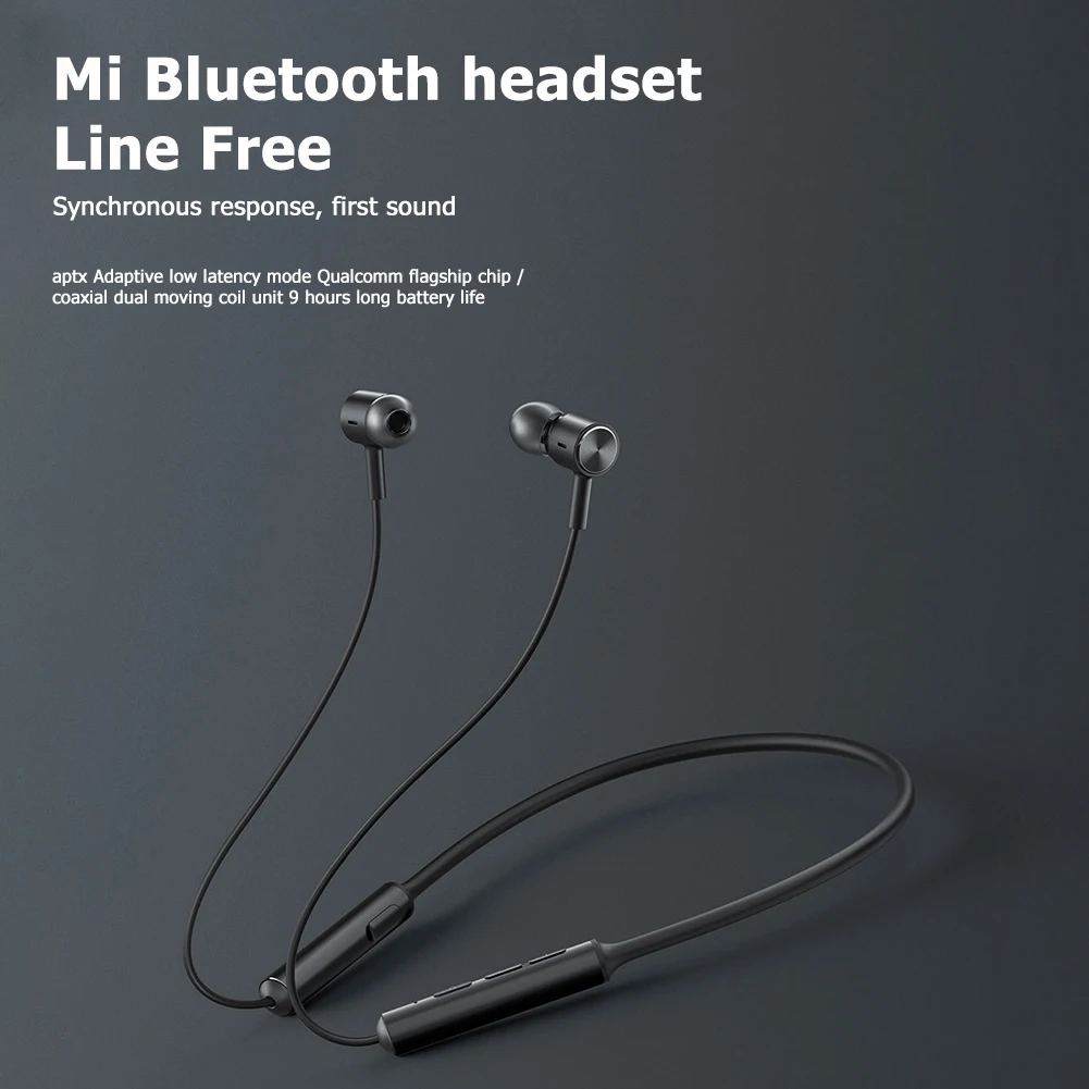 

Xiaomi Sports Neckband Bluetooth Earphone IPX5 Waterproof AptX Adaptive DSP+CVC Noise Reduction Wireless Earbuds