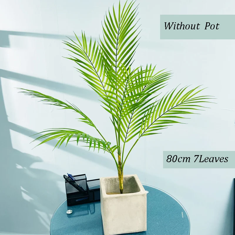 125cm 13heads large artificial palm tree tropical plants fake palm leaves plastic monstera branch for home wedding party decor free global shipping