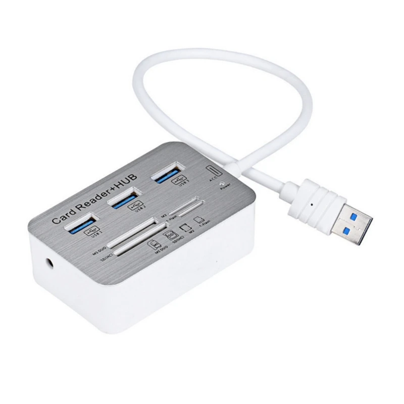 

11XD Multi-port USB3.0 Hub with MS/SD/M2/Tf Card Reader 2 in 1 Docking Station SSD with 3 USB 3.0 Ports 5Gbps Fast HDD