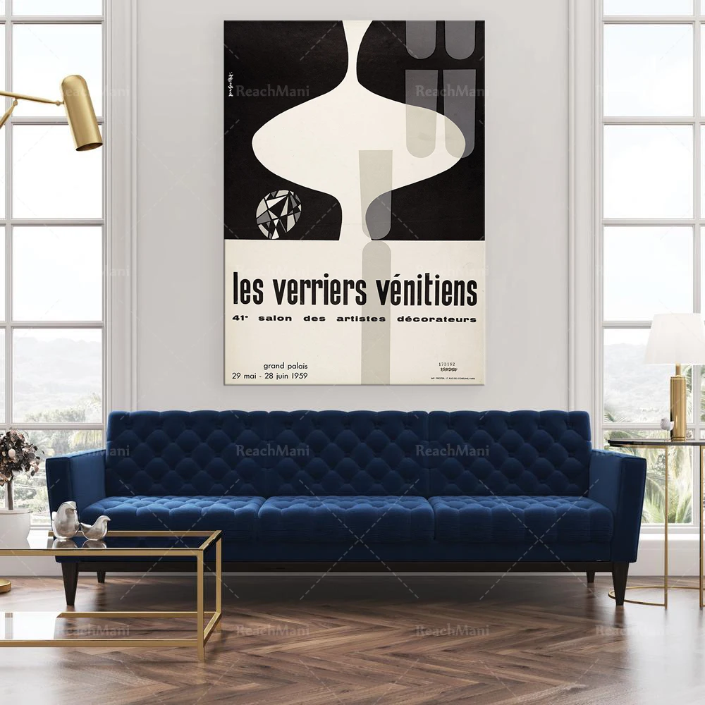

Abstract Art Exhibition Poster | les verriers venitiens | Living Room Art | Paris Print | Home Decor