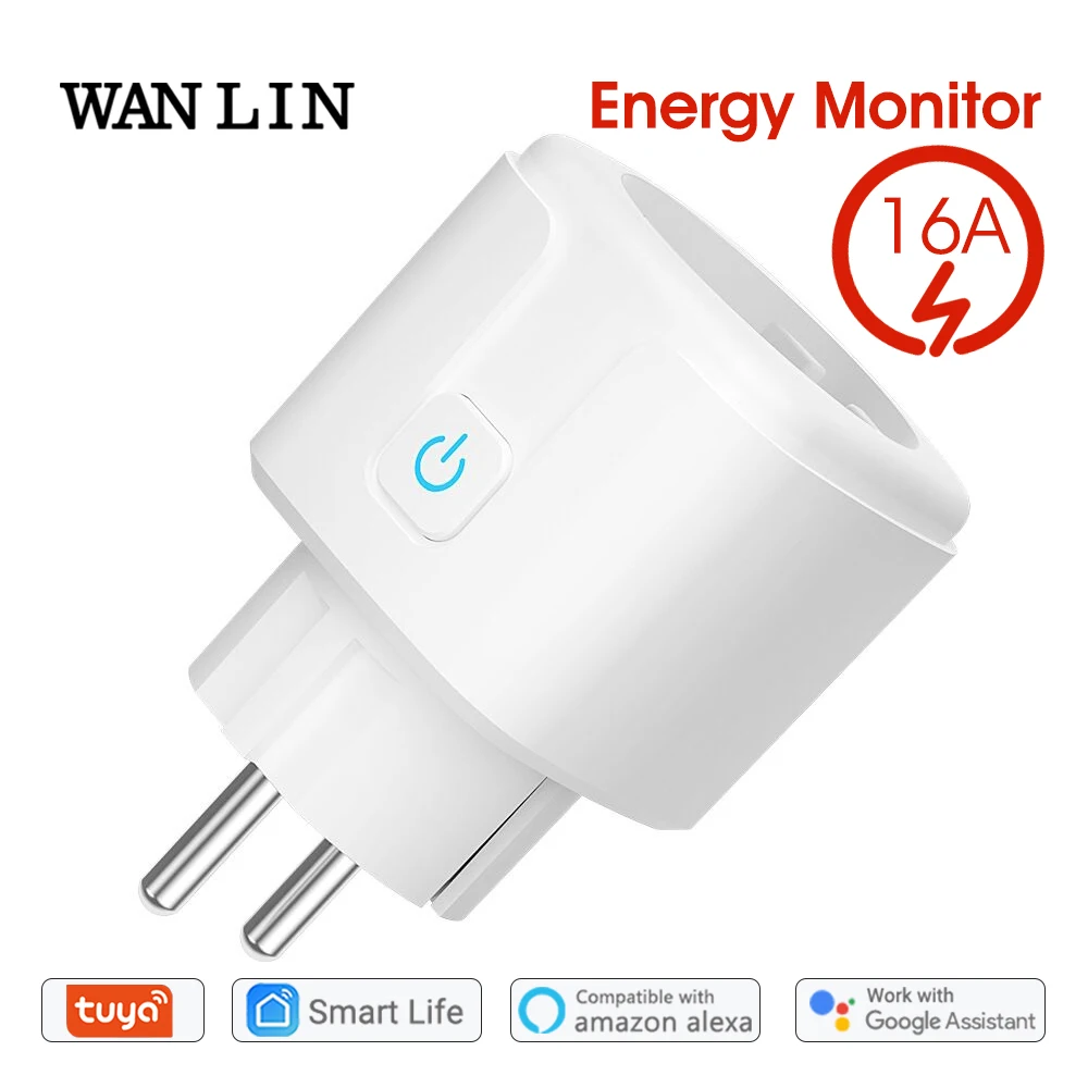 

WiFi Smart Plug 16A EU Socket Tuya Smart Life APP Work with Alexa Google Home Assistant Voice Control Power Monitor Timing