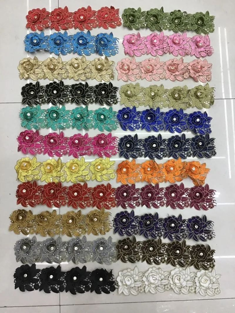 10 ярдов 19 цветов винтажные 3D вышитые цветочные кружева Нигерия сделай сам