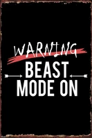 warning beast mode on retro vintage metal sign tin sign tin plates wall decor room decoration for club man cave cafe pub home