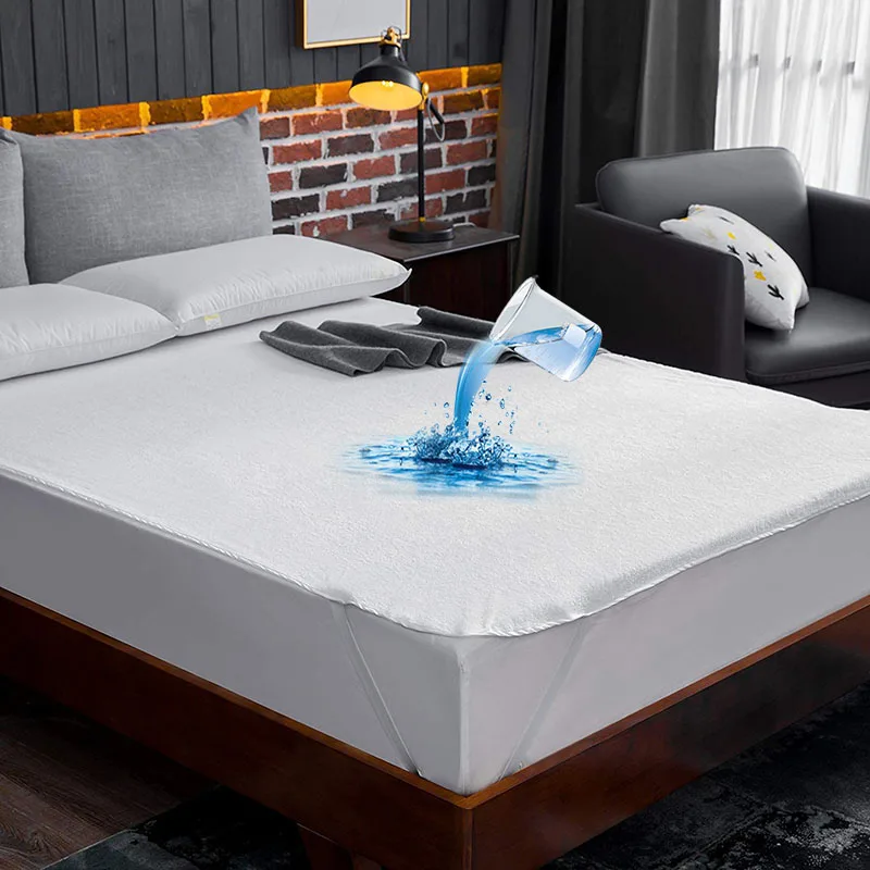 

Towel Mattress Cover Waterproof Sheet Fitted Sheet Solid Bedspread Soft Mattress Encasement Matressprotector for Pets Kid Adult