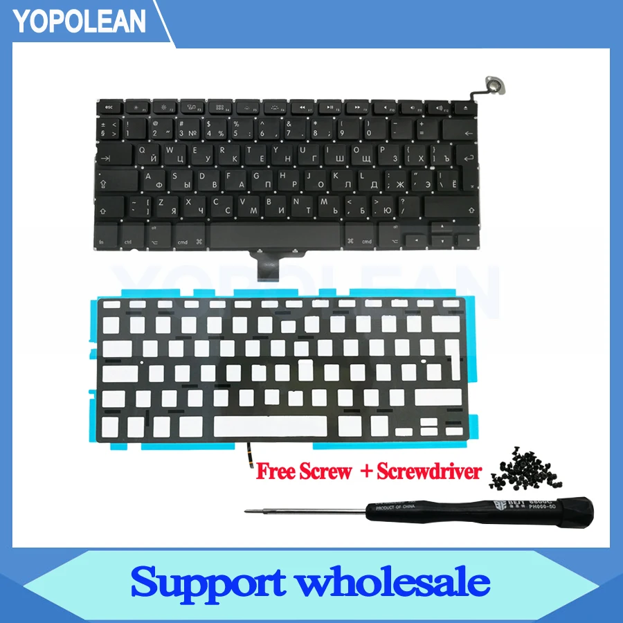 Клавиатура с русской и английской раскладкой для Macbook Pro клавиатура Unibody 13 дюймов