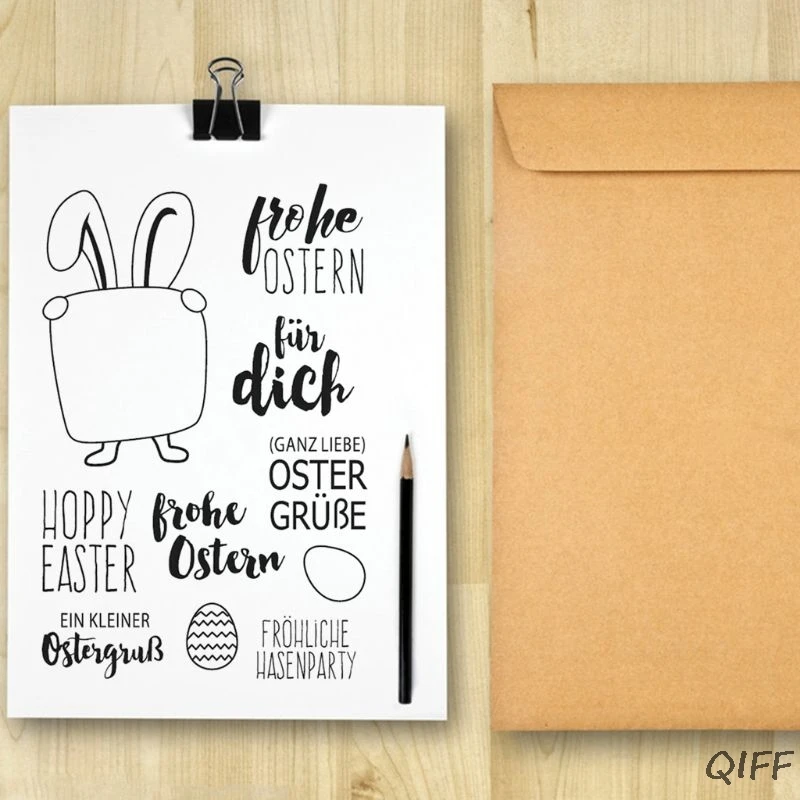 Немецкий Пасхальный силиконовый прозрачный штамп печать DIY Скрапбукинг