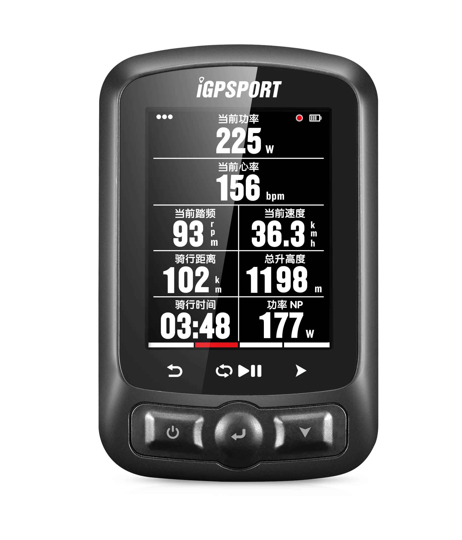 I GPS порт IGS620 Цикл компьютер 2 дюймов экран секундомер с блютус IPX7