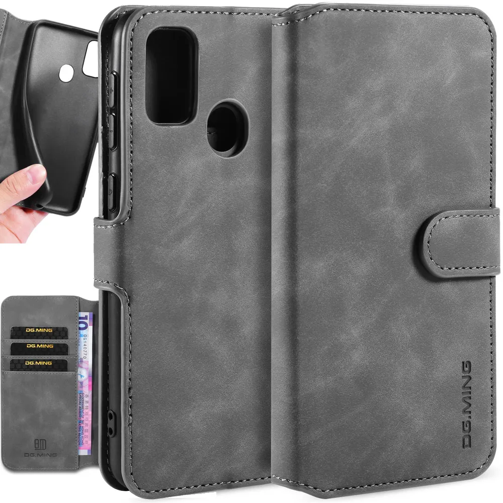 Чехол бумажник из матовой кожи с откидной крышкой для Samsung Galaxy M30s чехол в стиле