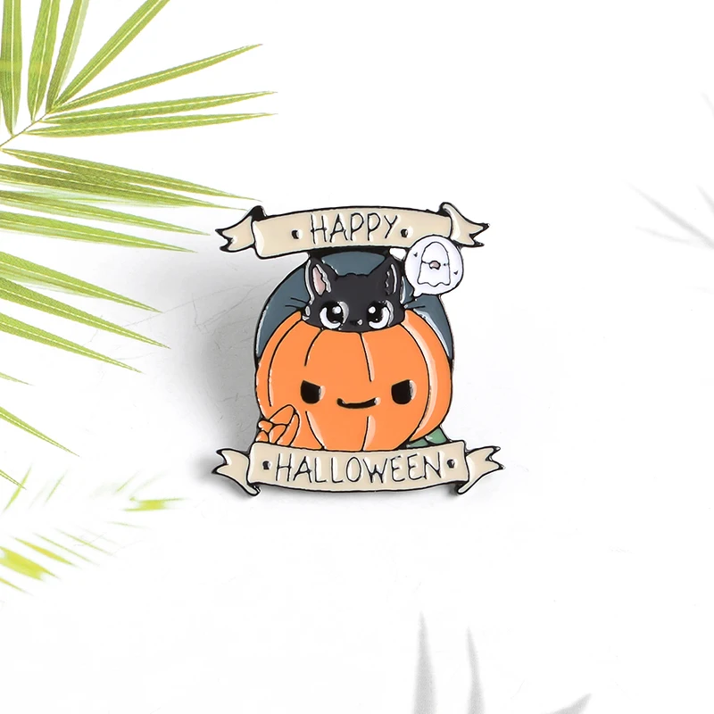 

Halloween Pins Pumpkin Ghost Black Cat Enamel Pins Festival Brooches Badges Bag Clothes Lapel Pins Jewelry Gifts For Friends