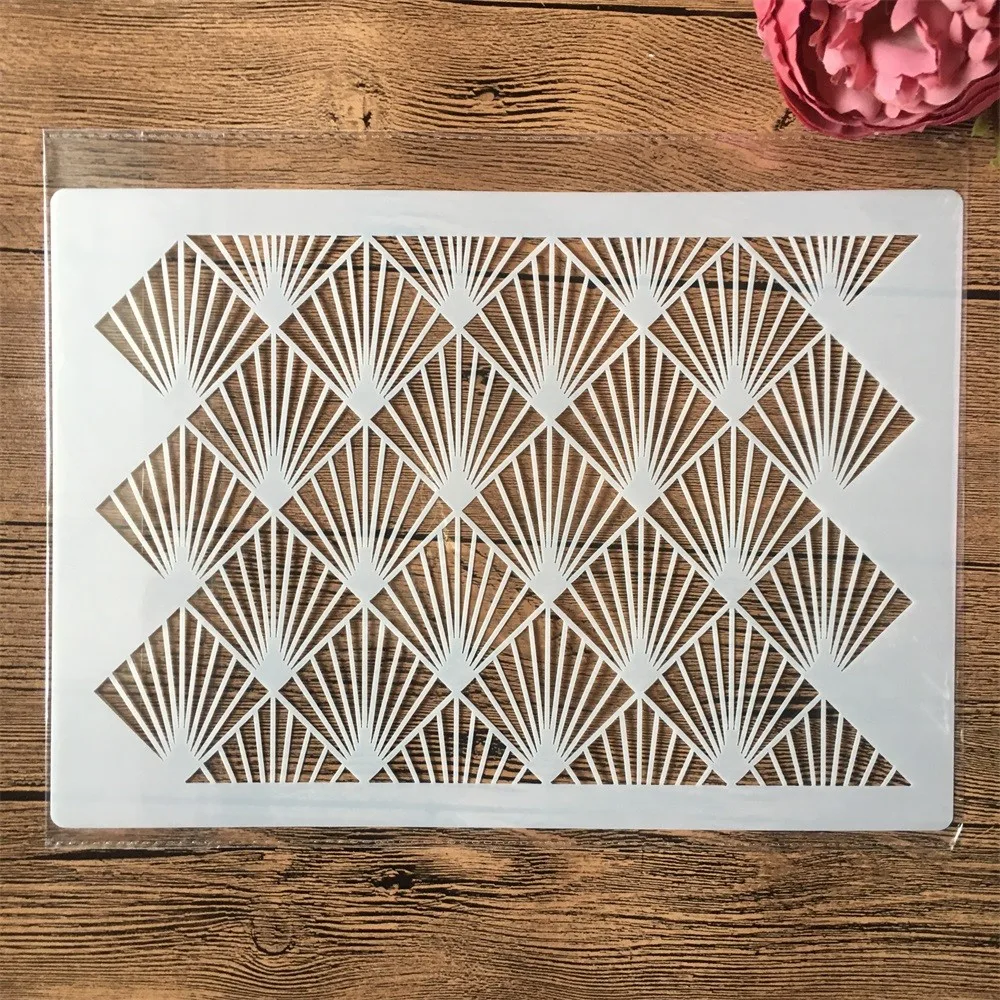 Трафареты для рисования стен А4 29 см трава геометрия раскраска скрапбукинга