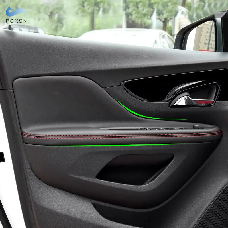 

Car Accessories Microfiber Leather Interior Door Armrest Panel Cover Sticker Trim 4pcs For Buick Encore 2013 2014 2015 2016