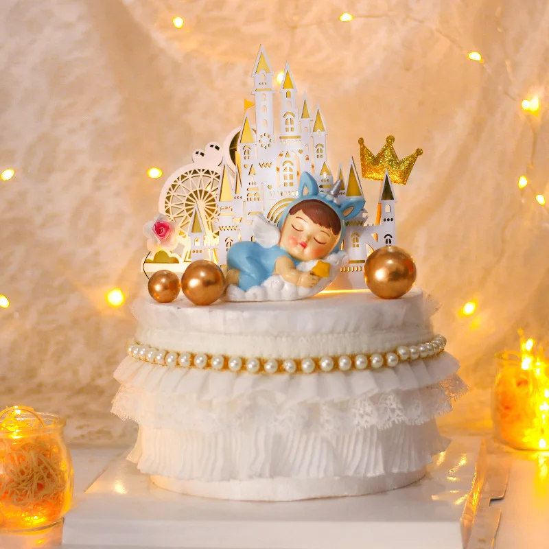 Мультяшный замок колесо обозрения воздушный шар торт на день рождения Топпер