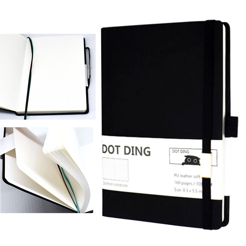 

A5 Dotted Notebook dotted Diary journal ivory white 100 GSM paper Planner Notebooks Office school supplies sketchbook Stationery