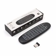 C120 Backlight 2.4G Air Mouse Rechargeable Wireless Remote Control Keyboard for Android TV Box Computer English Version M8