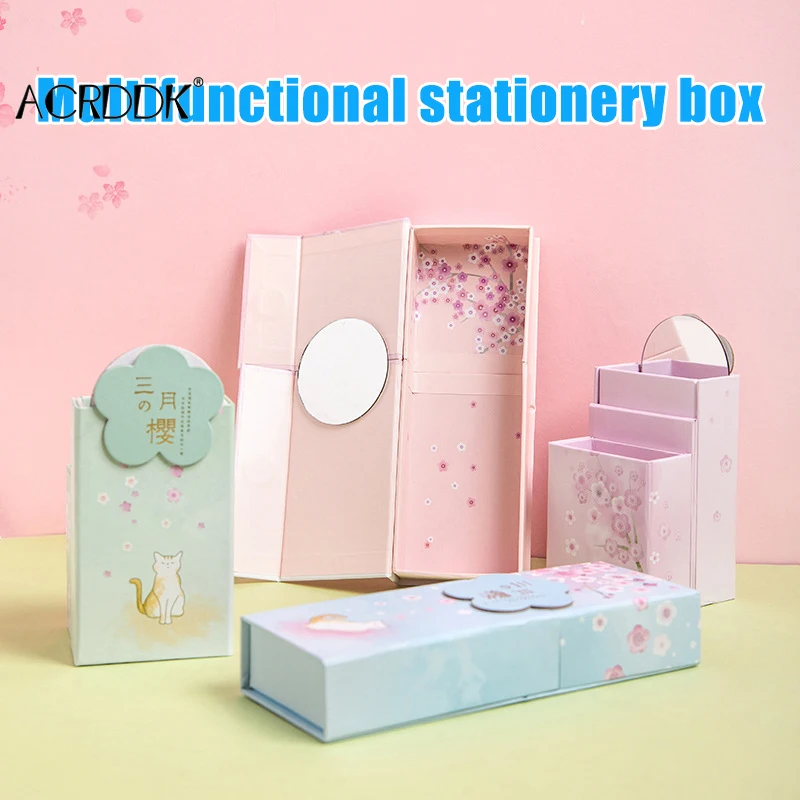 

Lovely Multifunctional Foldable Pencil Case with Large Capacity For Students School Stationery Supplies Multi Tools FC