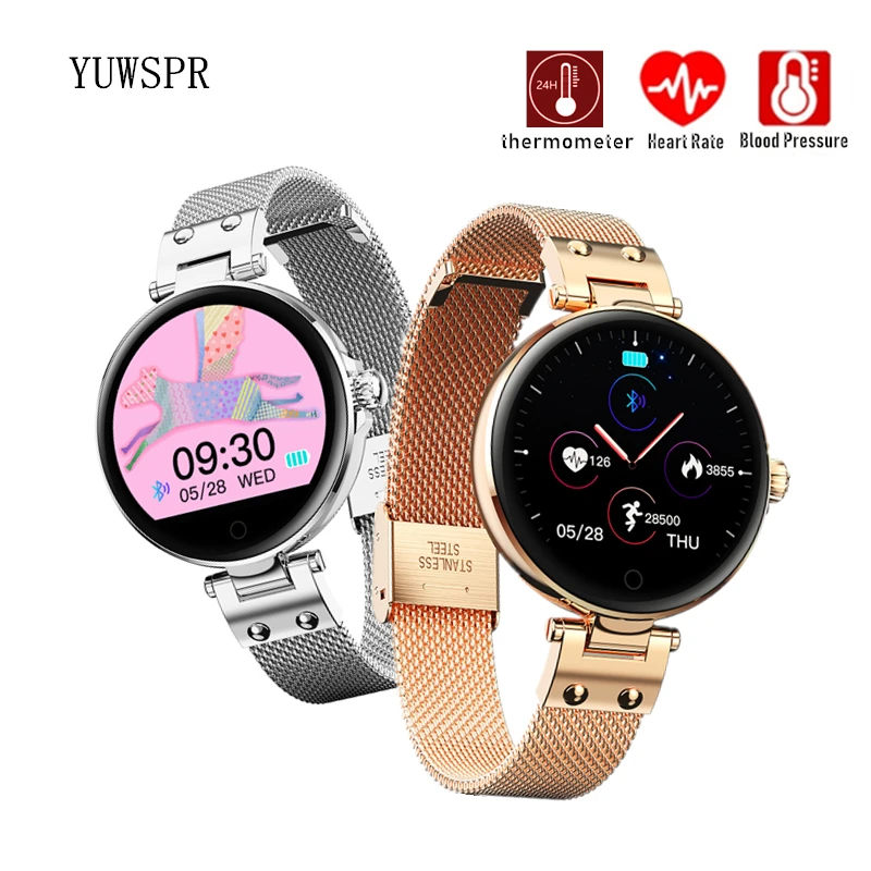 Женские Смарт часы с мониторингом температуры тела ECG/BPG мониторинг калорий