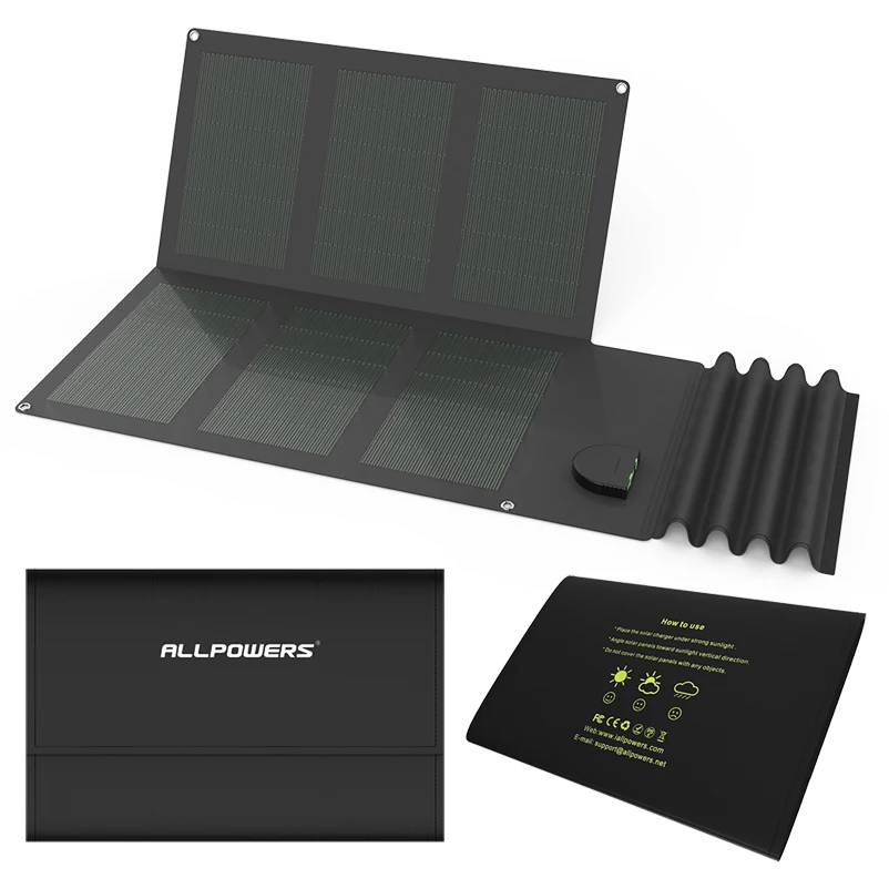 Новейшие складные солнечные зарядные устройства ALLPOWERS гибкие свернутые для