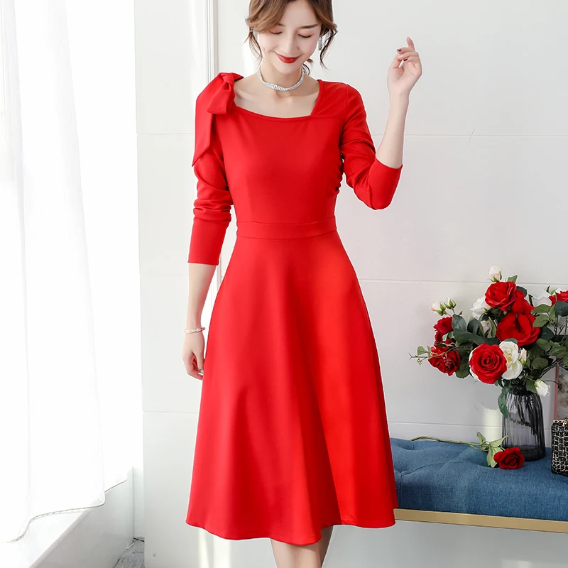 Женское платье в Корейском стиле модное с высокой талией женские элегантные