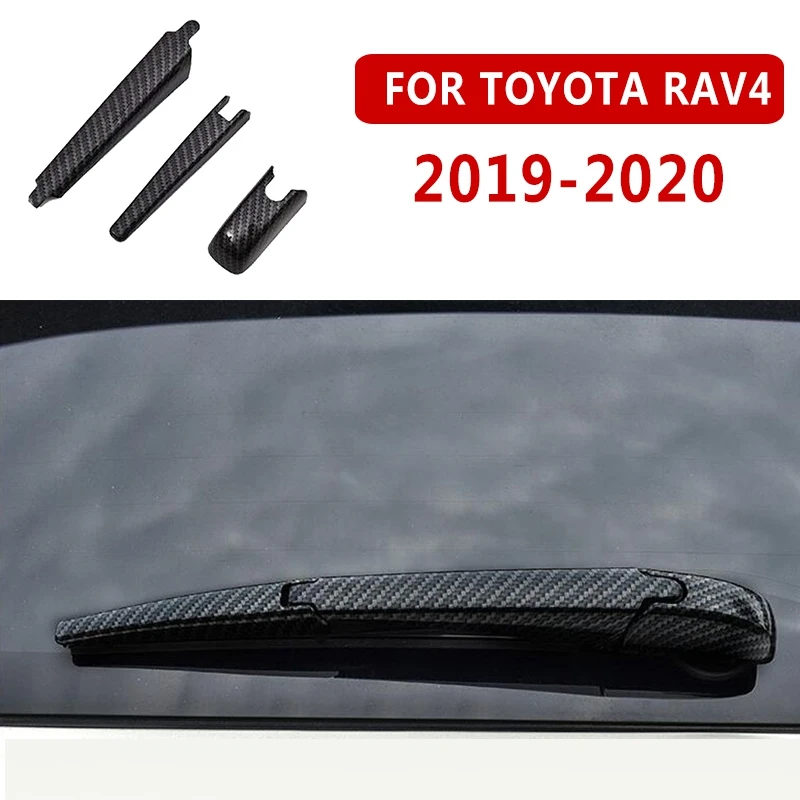 

Pcmos 3 шт карбоновое волокно СТИЛЬ заднее окно стеклоочистителя Накладка для Toyota RAV4 2019 2020 очиститель ветрового стекла аксессуары Запчасти
