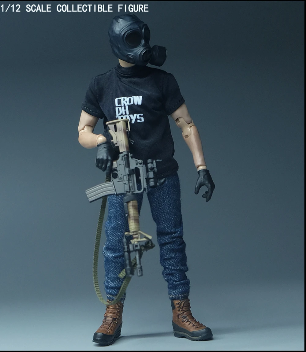 Лидер продаж, модная черная рубашка с коротким рукавом в масштабе 1:12, модель может подойти к 6-дюймовым фигурам DAM 3ATOYS