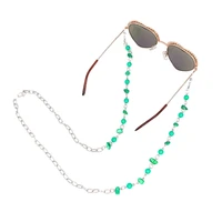 green natural stone glass beads mask chain for women anti slip eyewears clip mask holder neck strap lanyard jewelry wholesale