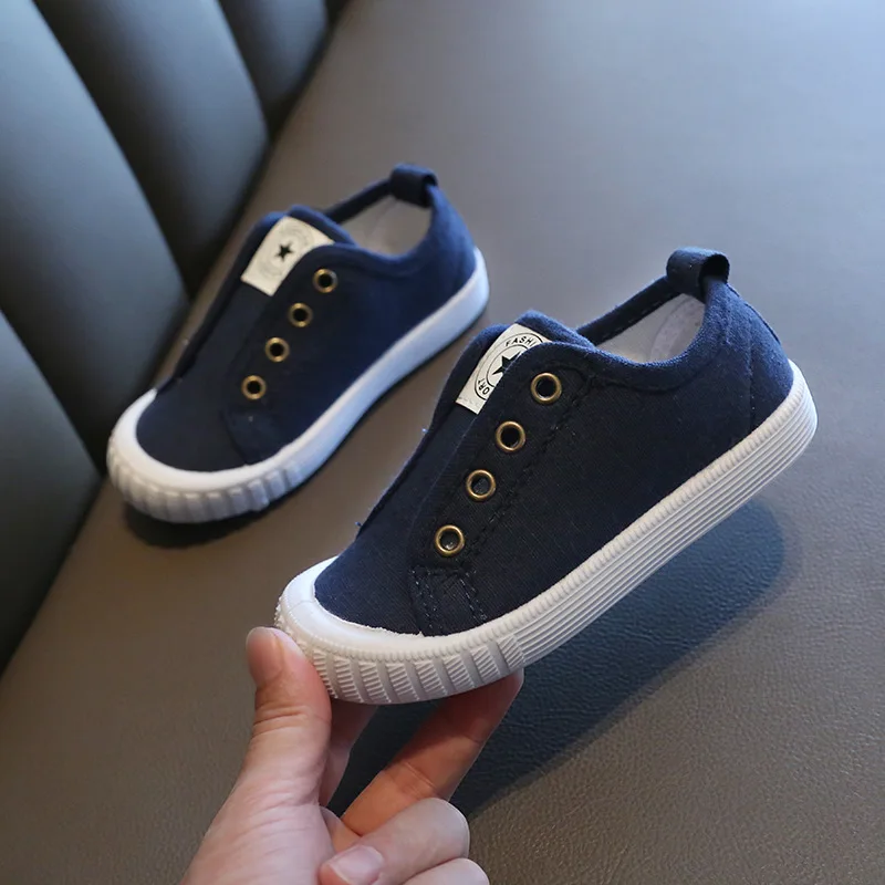 Кеды детские без шнуровки Классические мягкие холщовые кроссовки Повседневная