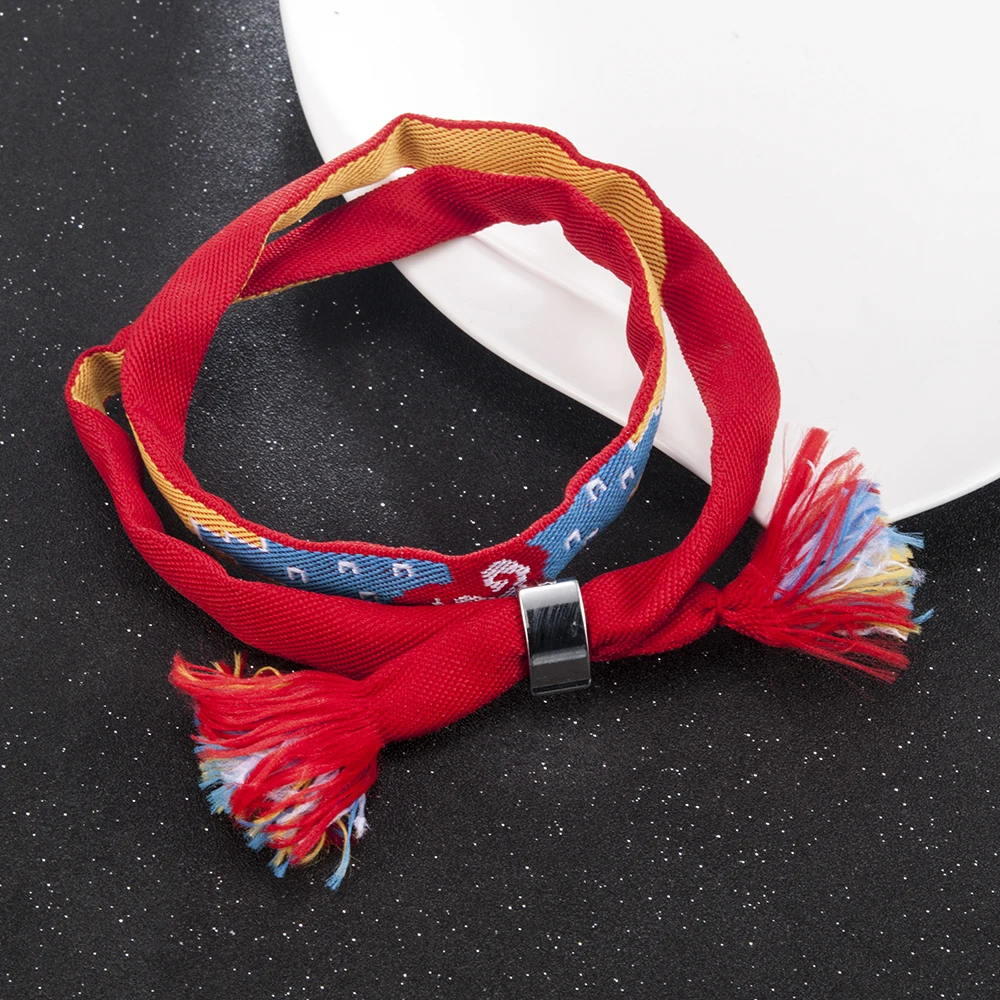 

Fashion Lover Bracelet Movie Your Name Bracelet Polyester Handmade Red Bracelet Rope Metal Buckle Bracelet Jewelry