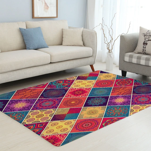 BlessLiving Flower Large Carpet for Living Room Floral Soft Floor Mat Mandala Geometric Area Rug Cozy Alfombra 152x244cm Rug 2