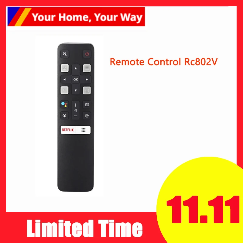 Пульт дистанционного управления Rc802V Fmr1 Jur6 65P8S 49S6800Fs 49S6510Fs для Tcl Smart Tv 49S6800FS 55P8S 49S6510FS
