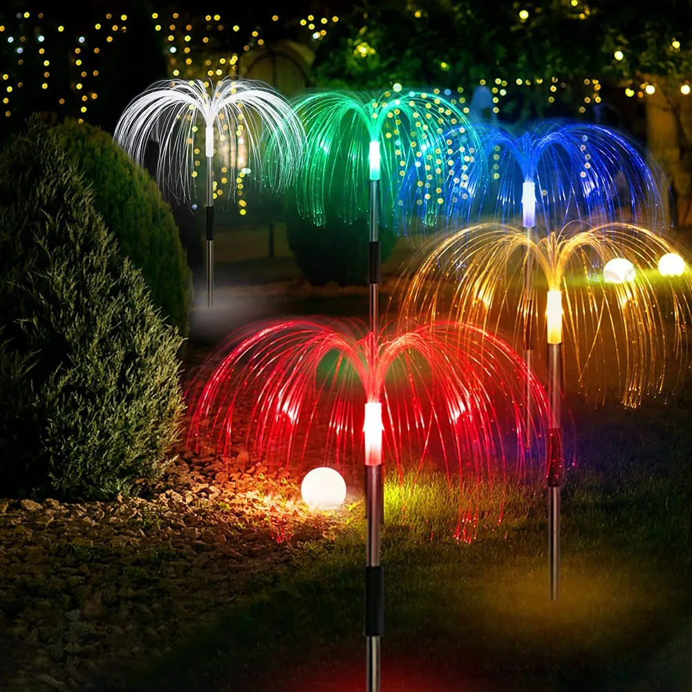 

Solar Stake Lights Outdoor Color Change Fiber Optic Garden Light Garden Light Outdoor Solar Figurine Stake Light Color Changing
