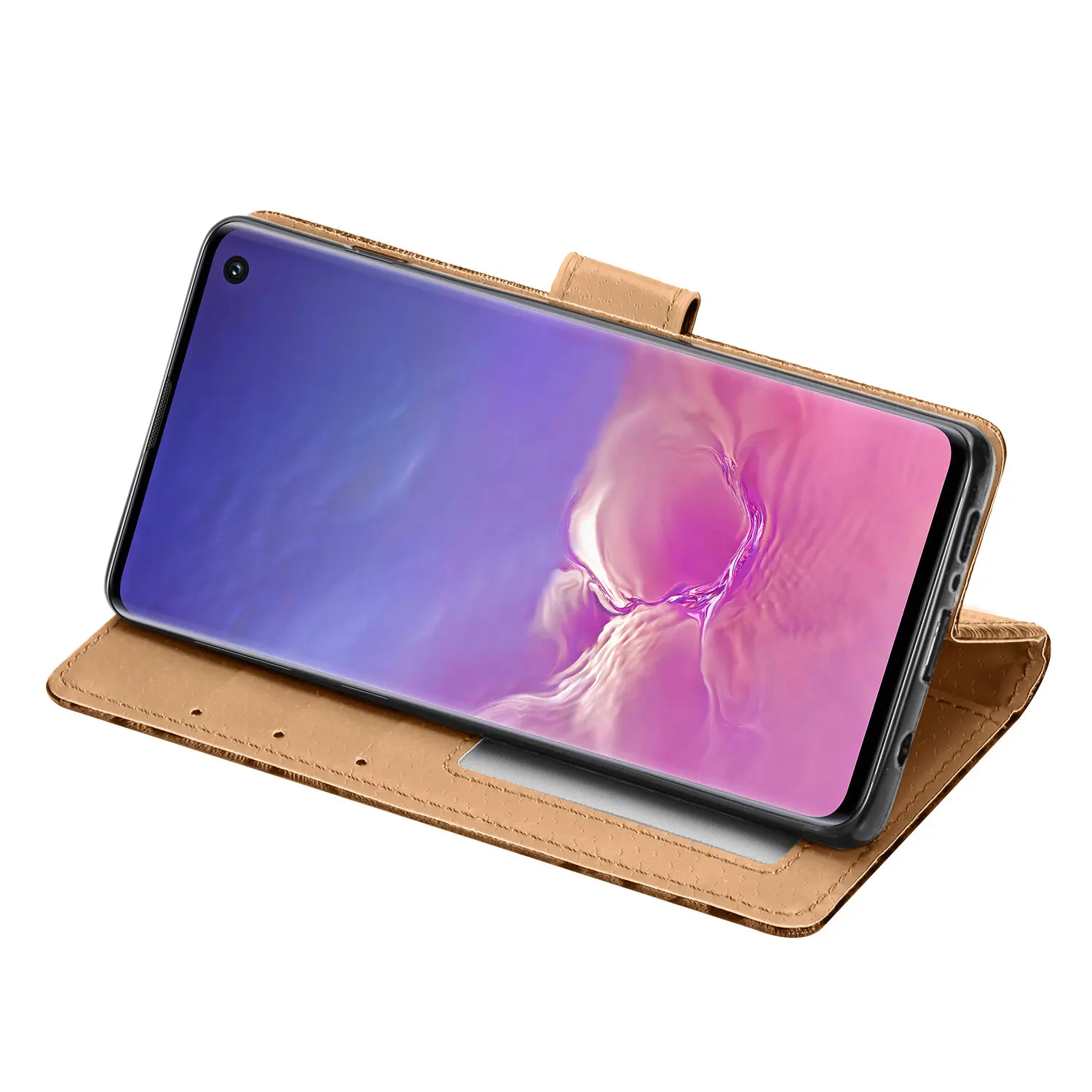 Кожаный чехол книжка с леопардовым принтом для Samsung Galaxy A52 S10 S8 Plus S10E Note 9