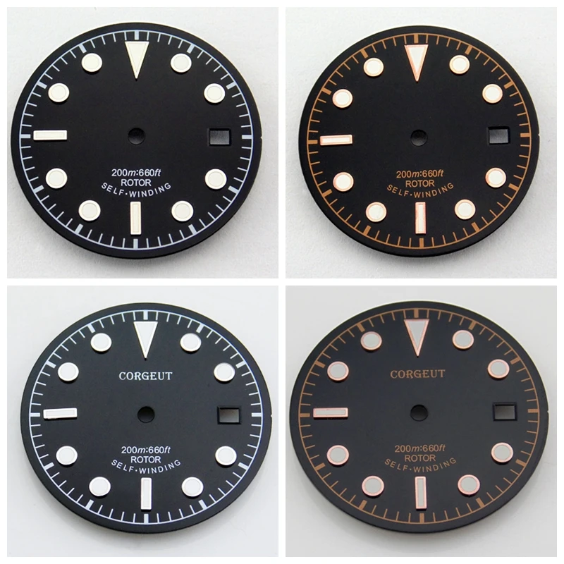 

Corgeut 1 шт., черный циферблат 30,5 мм, серия fitETA 2836/2824, Miyota 8205/8215/821A/82, механизм Mingzhu DG 2813/3804