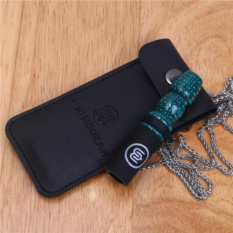 Многоразовые наконечники для кальяна из смолы мундштук с кожаным чехлом цепочка