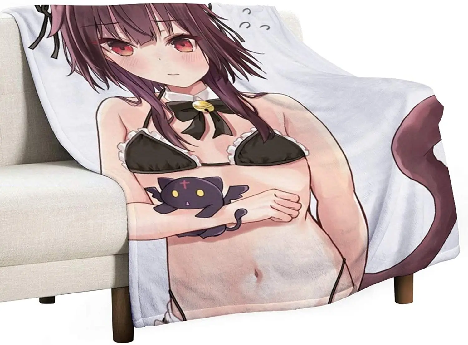 

3D Printed Blanket Anime Bikini Maid Cartoon Characters Blanket Quilt Soft Plush Fleece Sherpa Throw Blanket Gift for Anime Fans