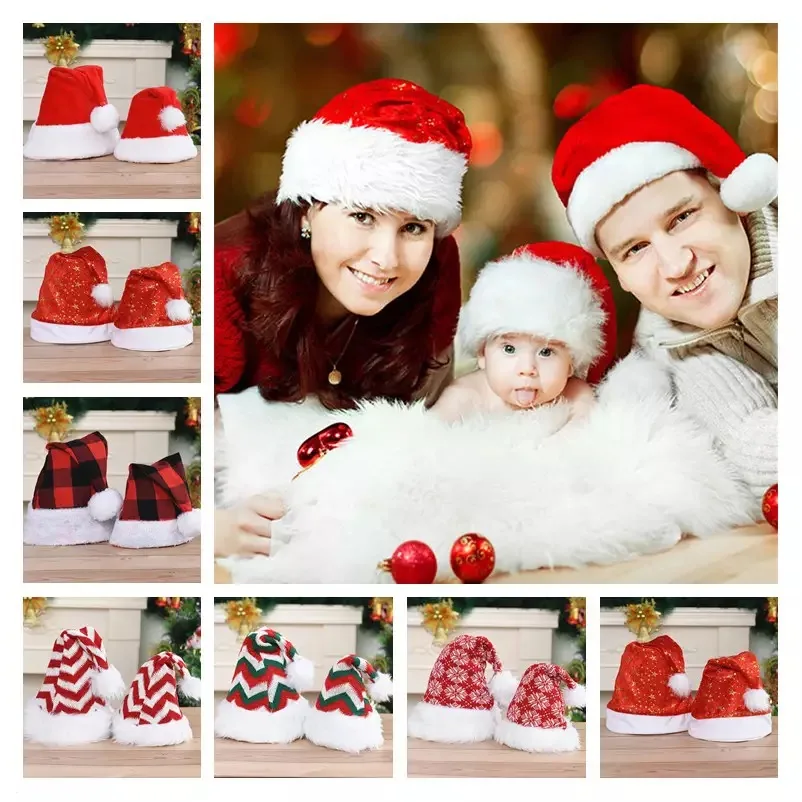 

Adult Ordinary Christmas hats Santa hats Children cap for Christmas party Props Free Shipping