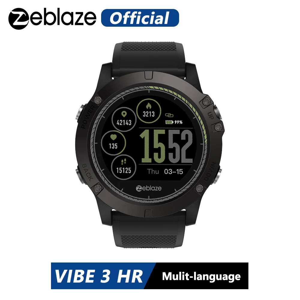 Zeblaze VIBE 3 HR умные часы 1,22 дюймов ips круглый экран Поддержка сердечного ритма мониторы Смарт-часы с шагомером для IOS Android