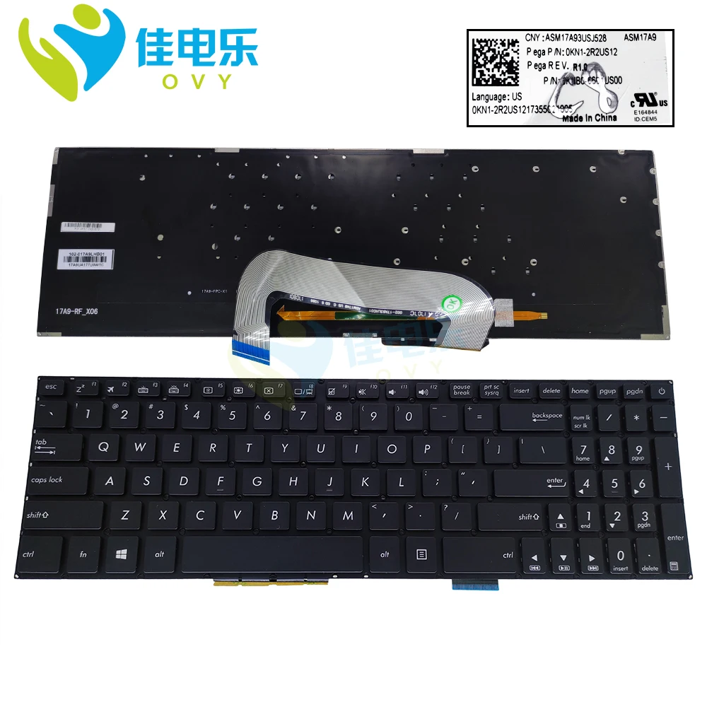 

English backlight keyboard for ASUS VivoBook Pro x705 x705ma x705m x705ua x705uf x705u N705 Computer keyboards US 0KNB0 6601US00