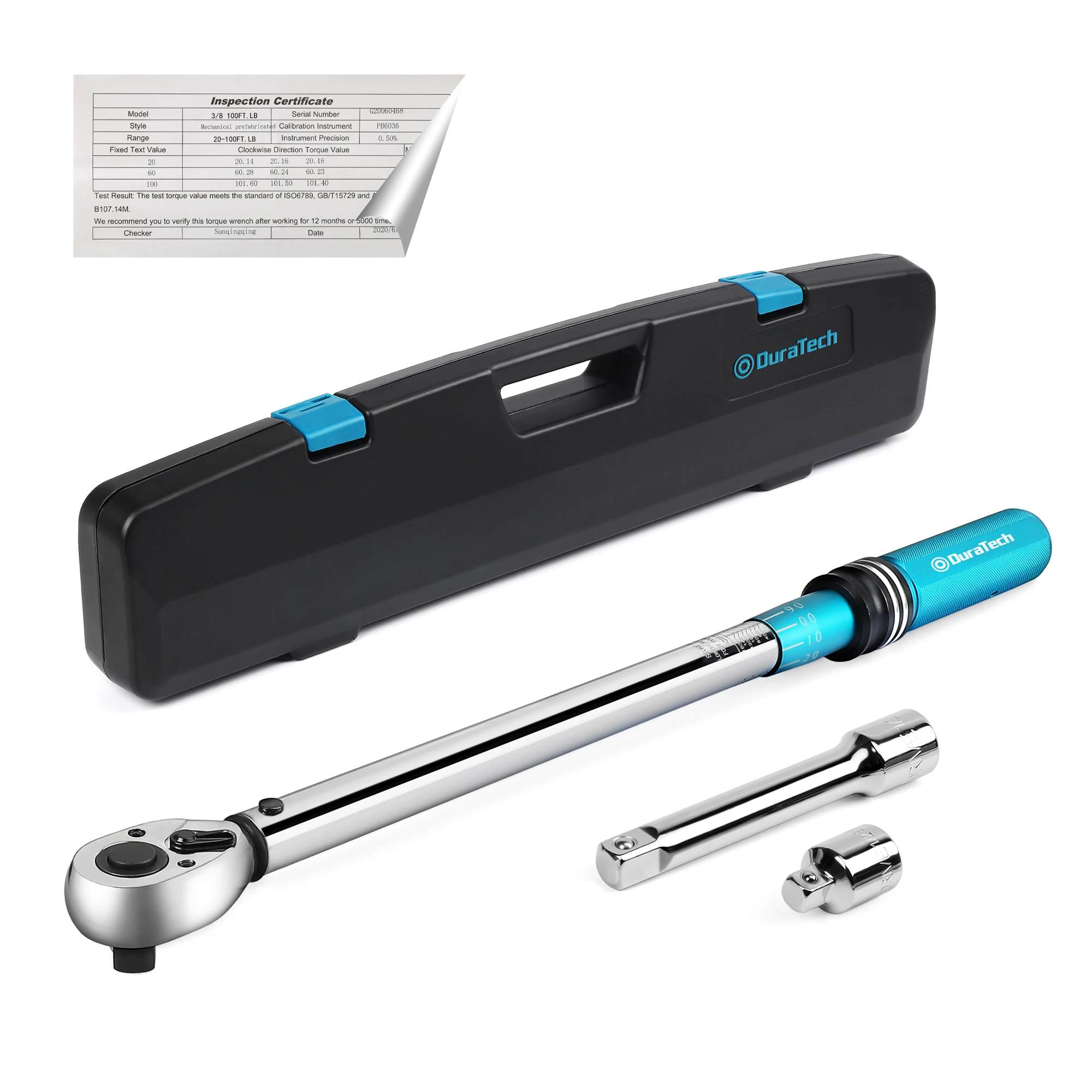 

DuraTech 3PC 1/2" Plastic Boxed Torque Wrench Set With 2PC Sleeve Attachment