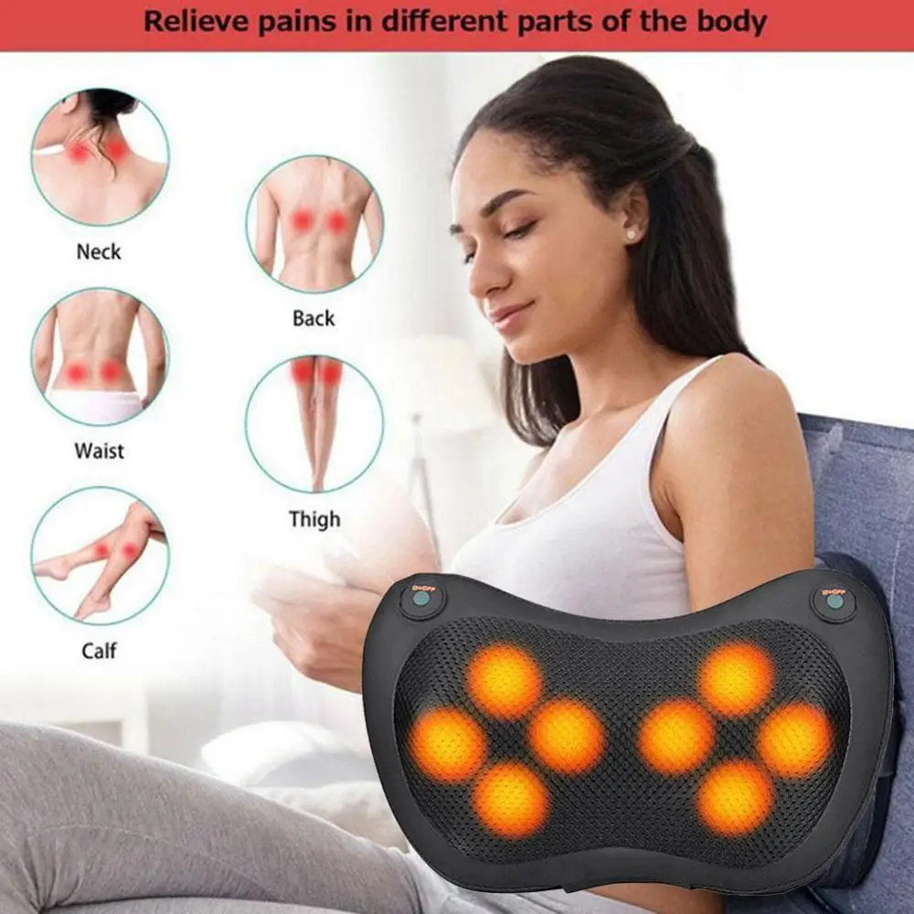 

Heads Massage Pillow Shiatsu Massager for Back Waist Body Cervical Pillow Home Car Electric Shiatsu Massager Back Massage