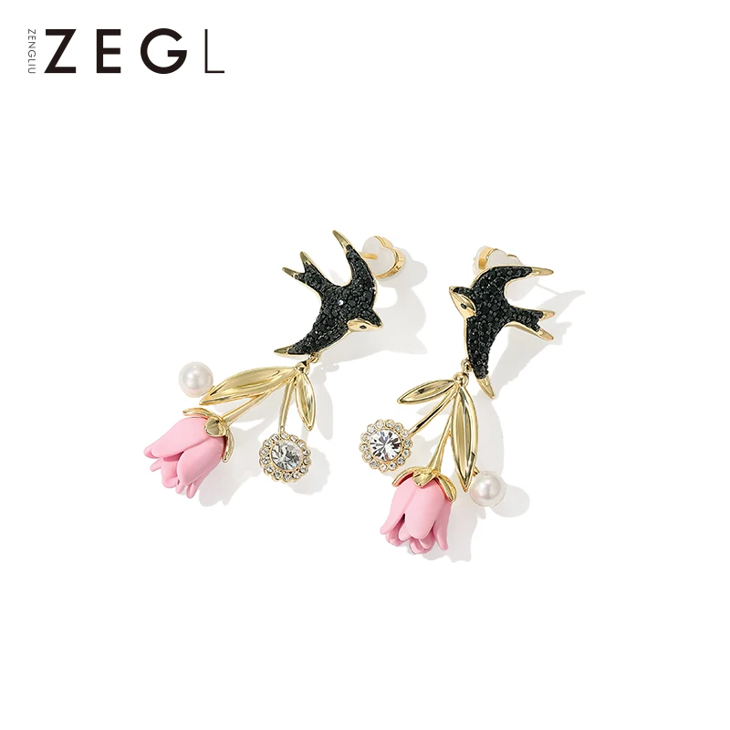 ZEGL дизайнерские сережки в виде цветов из серии голландских пейзажей для женщин