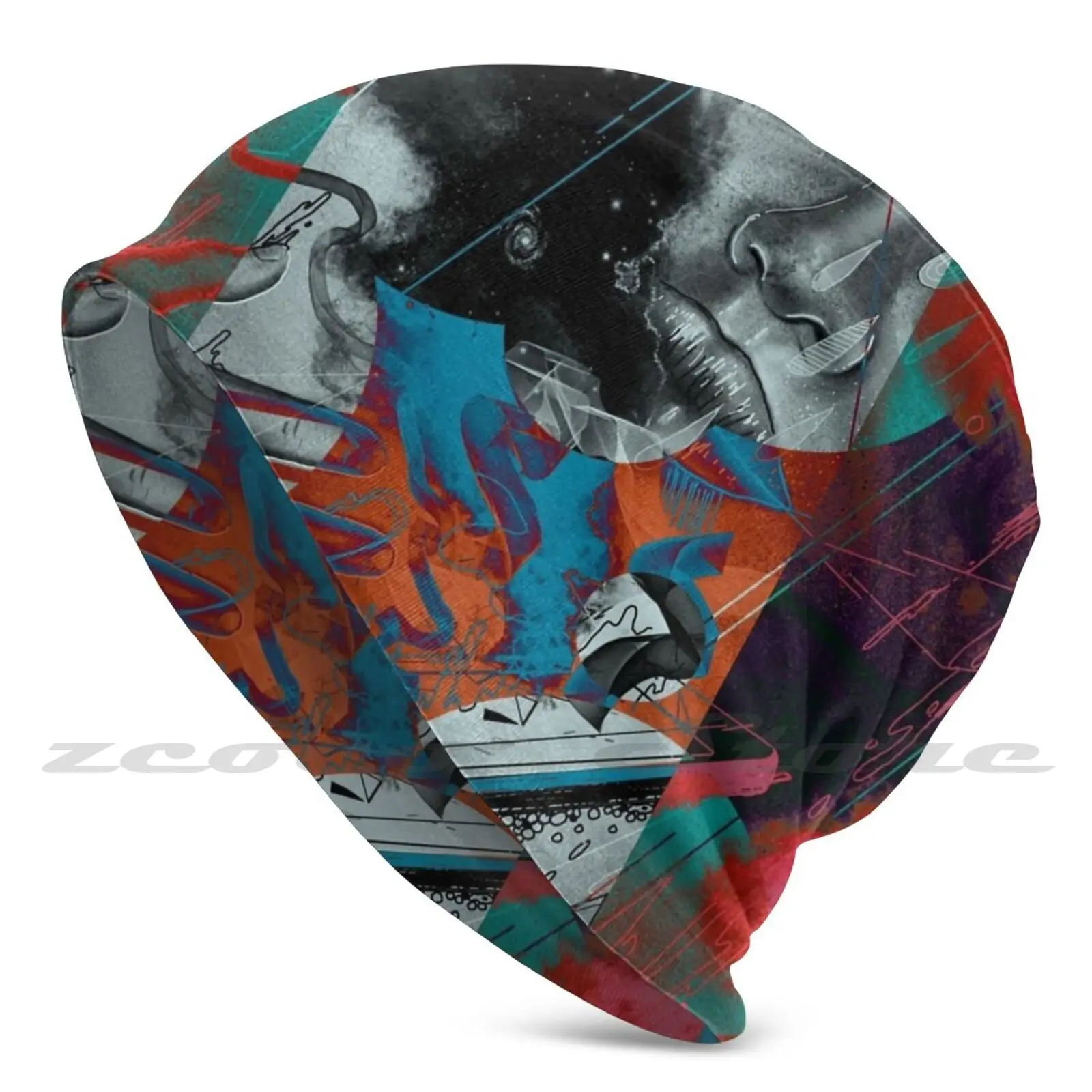 

Трикотажные шапки с индивидуальным рисунком размера плюс, эластичная мягкая шапка, цветные графические глаза для футуризма