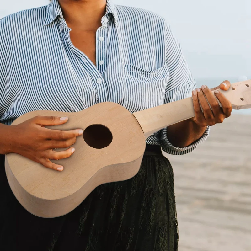 21 дюймов белая деревянная Гавайская гитара укулеле Сопрано Uke набор музыкальный