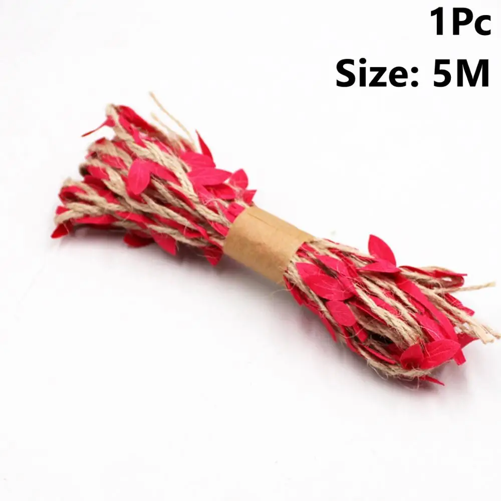5m Red Rope Taop 2m Toile De Jute Burlap Vintage Rustic Wedding Accessories Colored Ficelle Jute Juta Sackcloth Natural Chemin De Table Jute - Цвет: 5m Red Rope