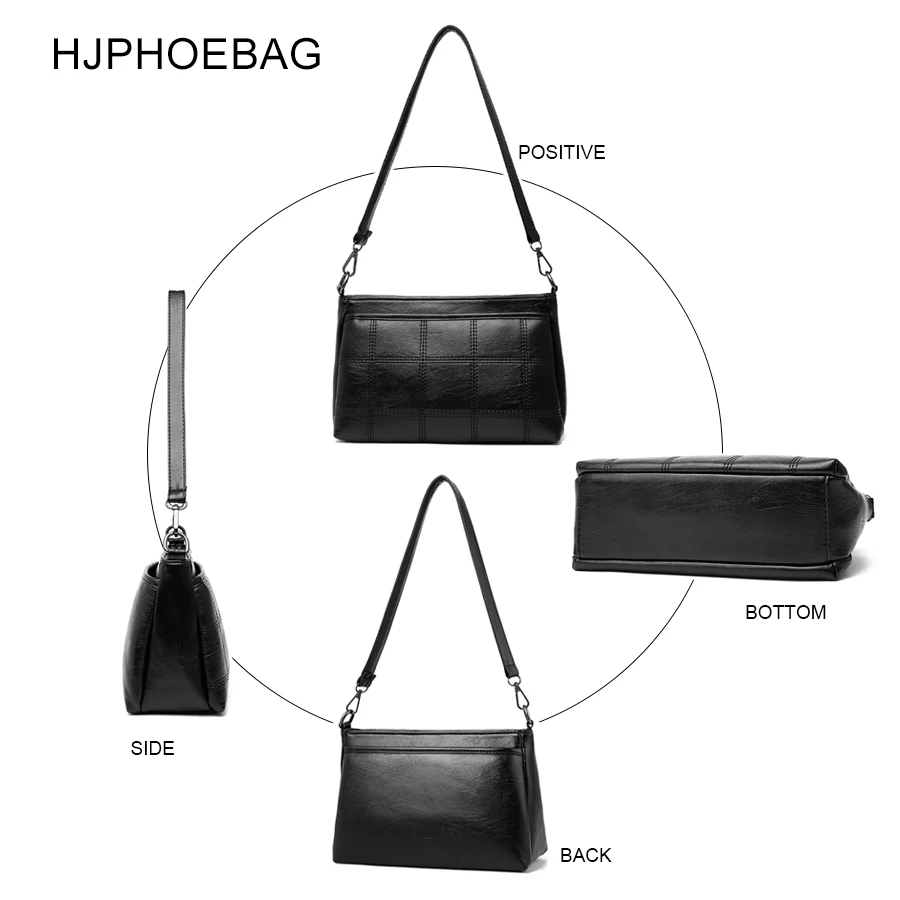 Модная женская сумка HJPHOEBAG через плечо из кожи в клетку Новая модная женские