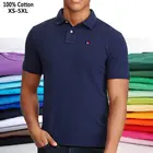 XS-5XL высококачественные мужские рубашки-поло из 100% хлопка с коротким рукавом, повседневная спортивная одежда, мужская модная одежда, мужские топы с лацканами